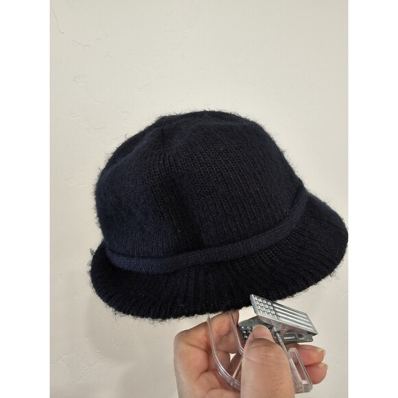 Vintage ARIS Made In USA Acrylic Blend Black Winter Hat Brimmed - Picture 3 of 6